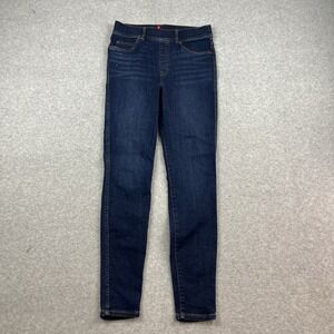 Spanx Jeggings Jeans Size M Skinny Ankle Pull On Denim Stretch Dark Wash Blue
